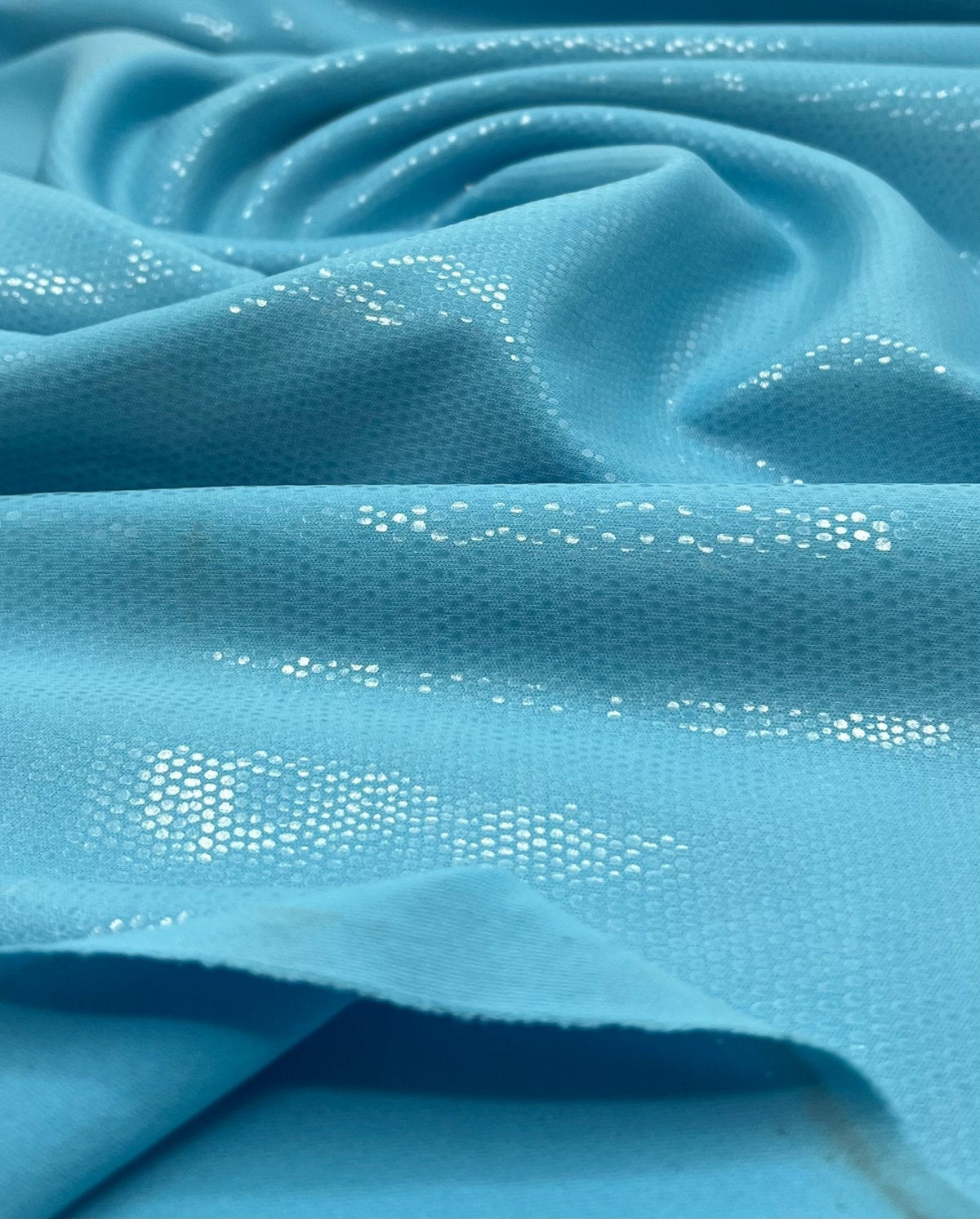 Blue Textured Wet look Leather 2 Way Stretch Dress Craft Fabric