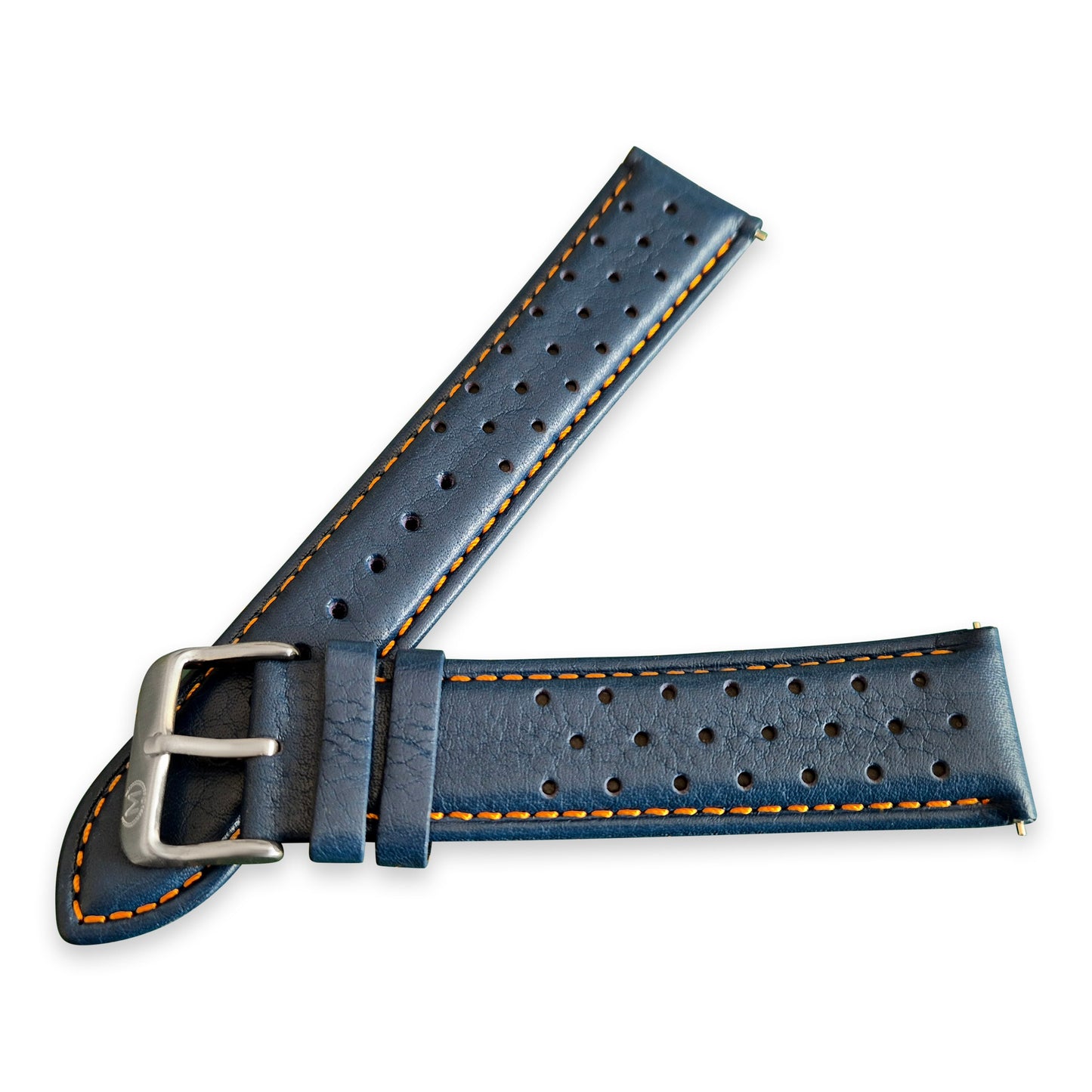 Blue And Orange Leather Rally Watch Strap