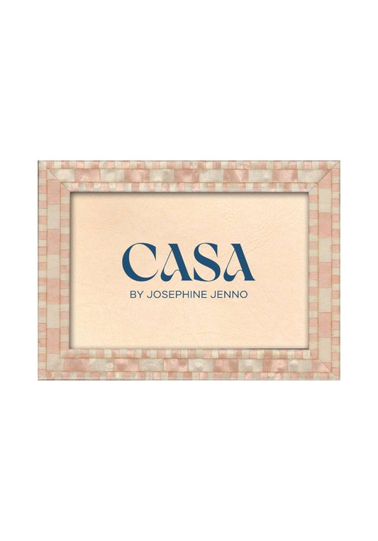 Blush Pink Mosaic Wooden Frame 7x5"