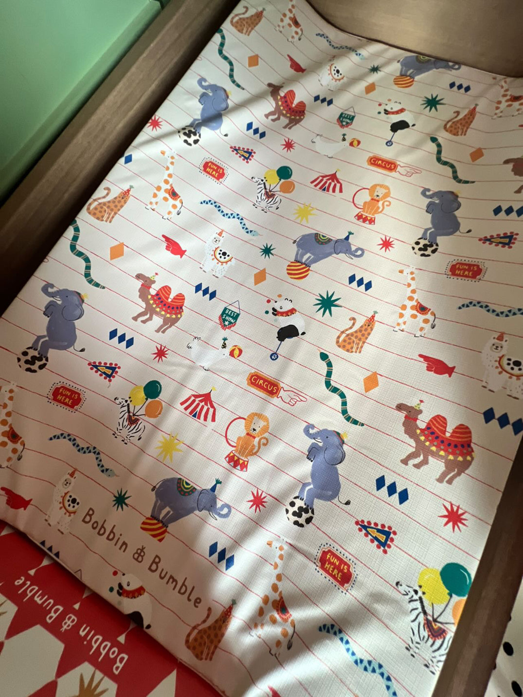 Anti-Roll Wedge Baby Changing Mat - Circus