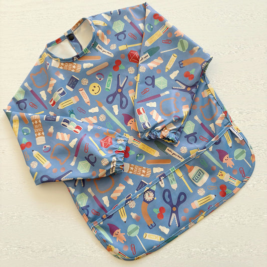 Long Sleeved Baby Bib - Crafty Print