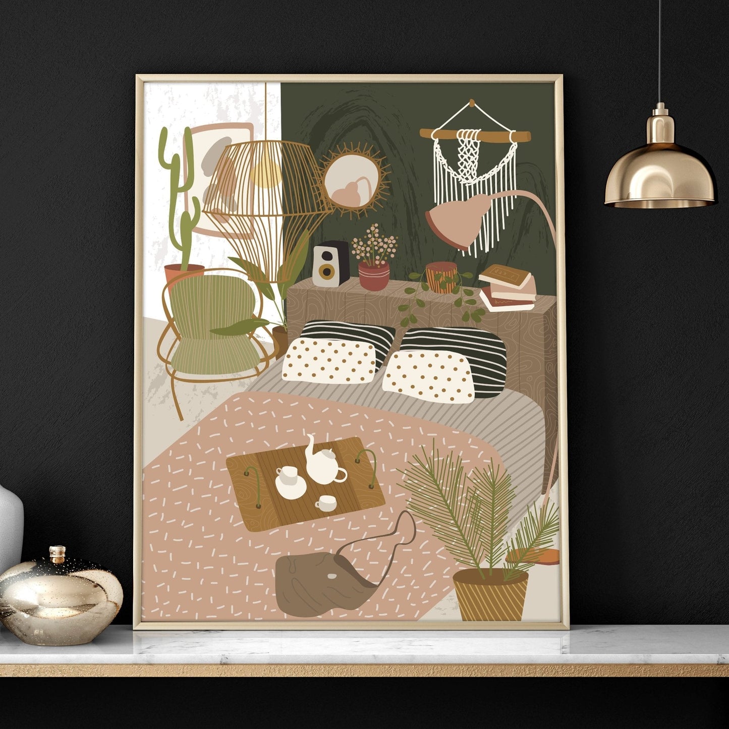 Wall art for the bedroom | set of 3 Bohemian wall art prints