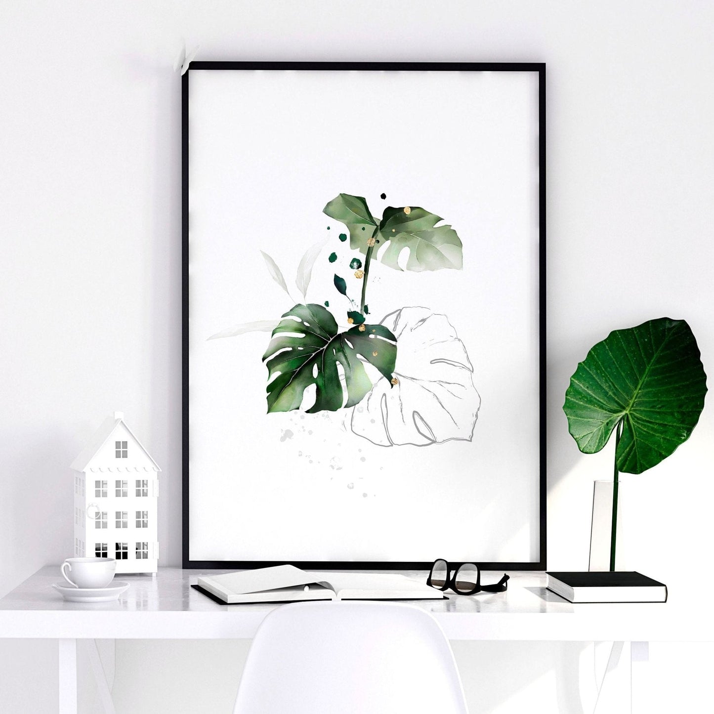 Tropical bedroom decor | set of 3 wall art prints