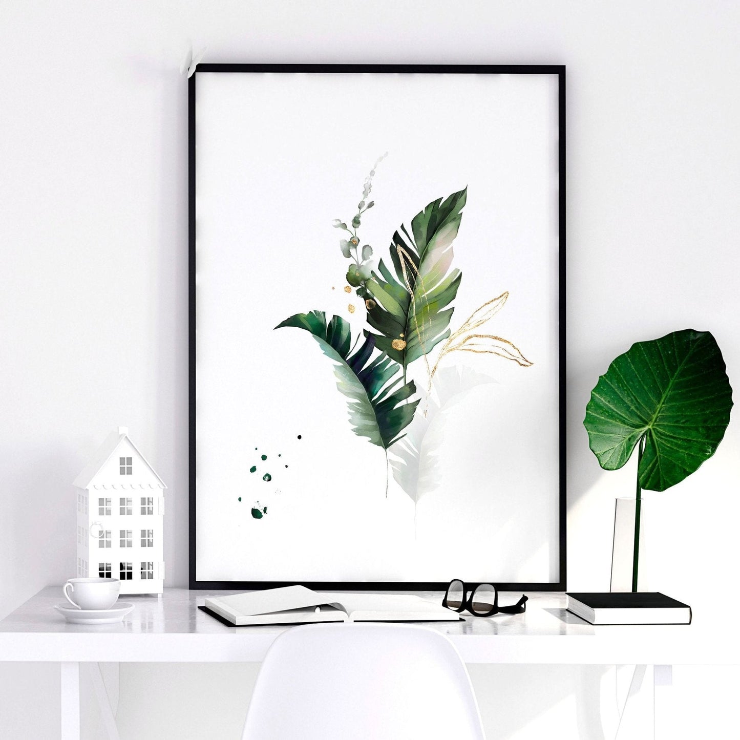 Tropical bedroom decor | set of 3 wall art prints