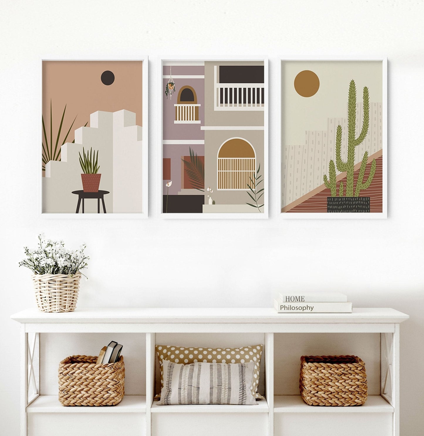 Wall art for living rooms | set of 3 Bohemian art prints