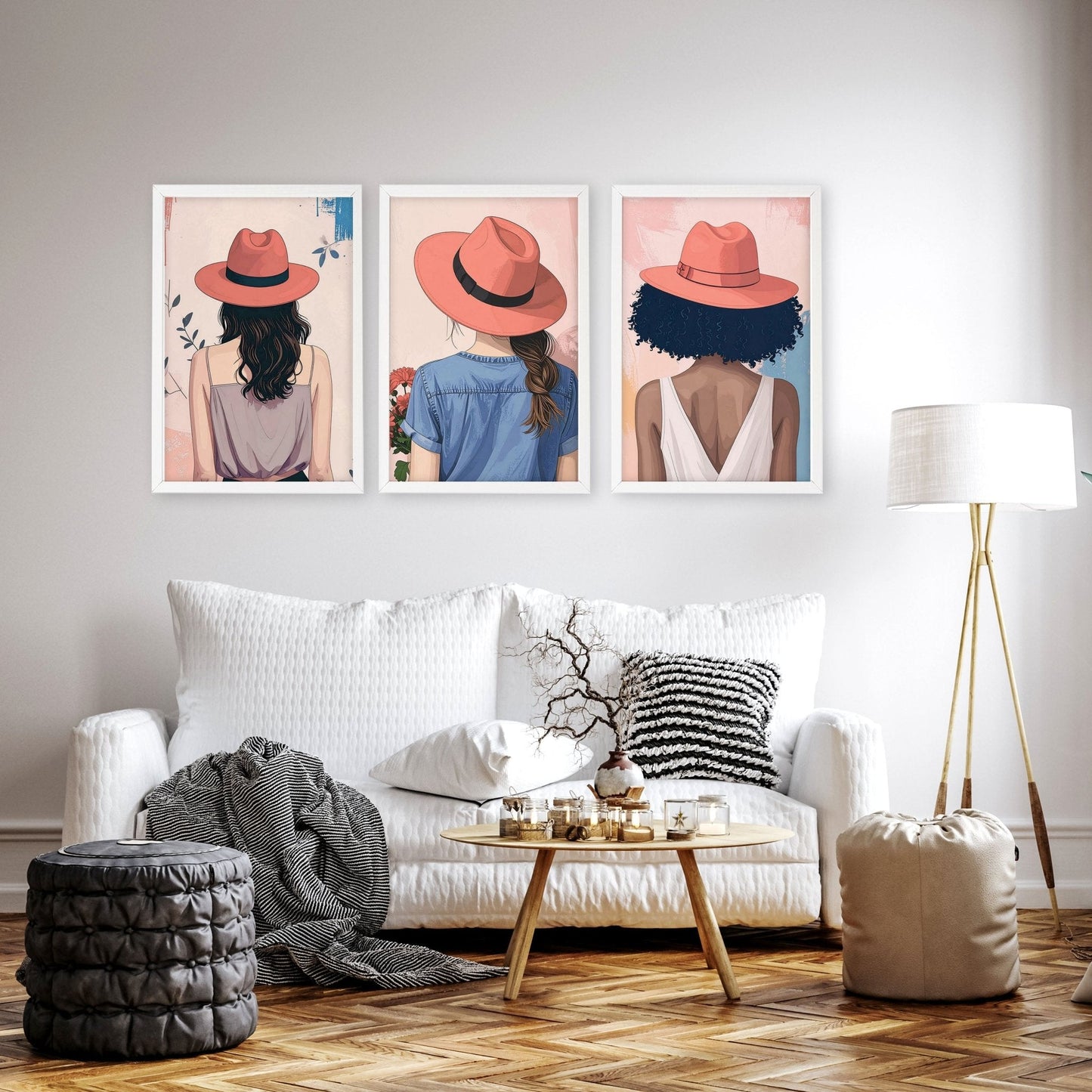 Boho Artwork | Set of 3 Boho Women Wall art Prints