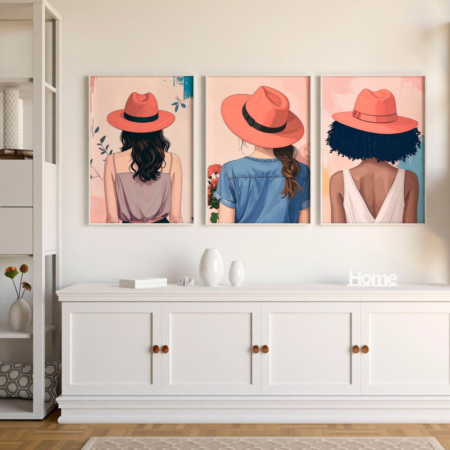 Boho Artwork | Set of 3 Boho Women Wall art Prints