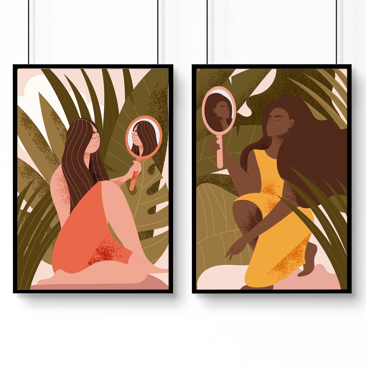 Bathroom wall decor | set of 2 Boho wall art prints