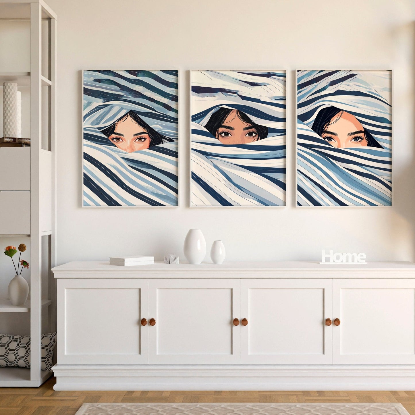 Boho Style Wall Decor | Set of 3 Boho Women Wall art Prints