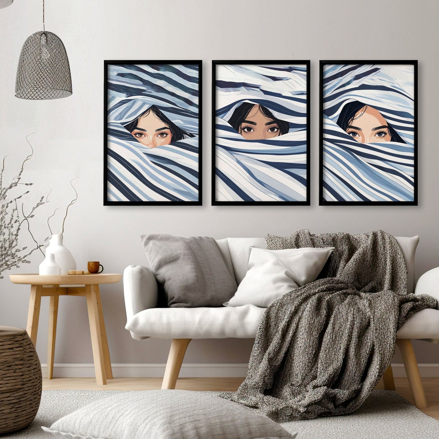 Boho Style Wall Decor | Set of 3 Boho Women Wall art Prints