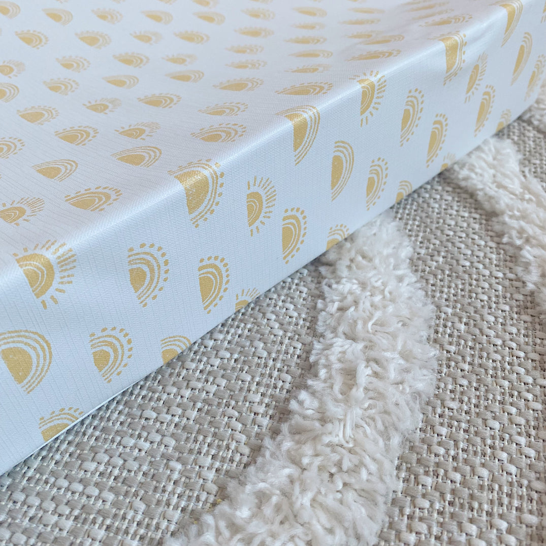 Anti-Roll Wedge Changing Mat - Boho Suns Print