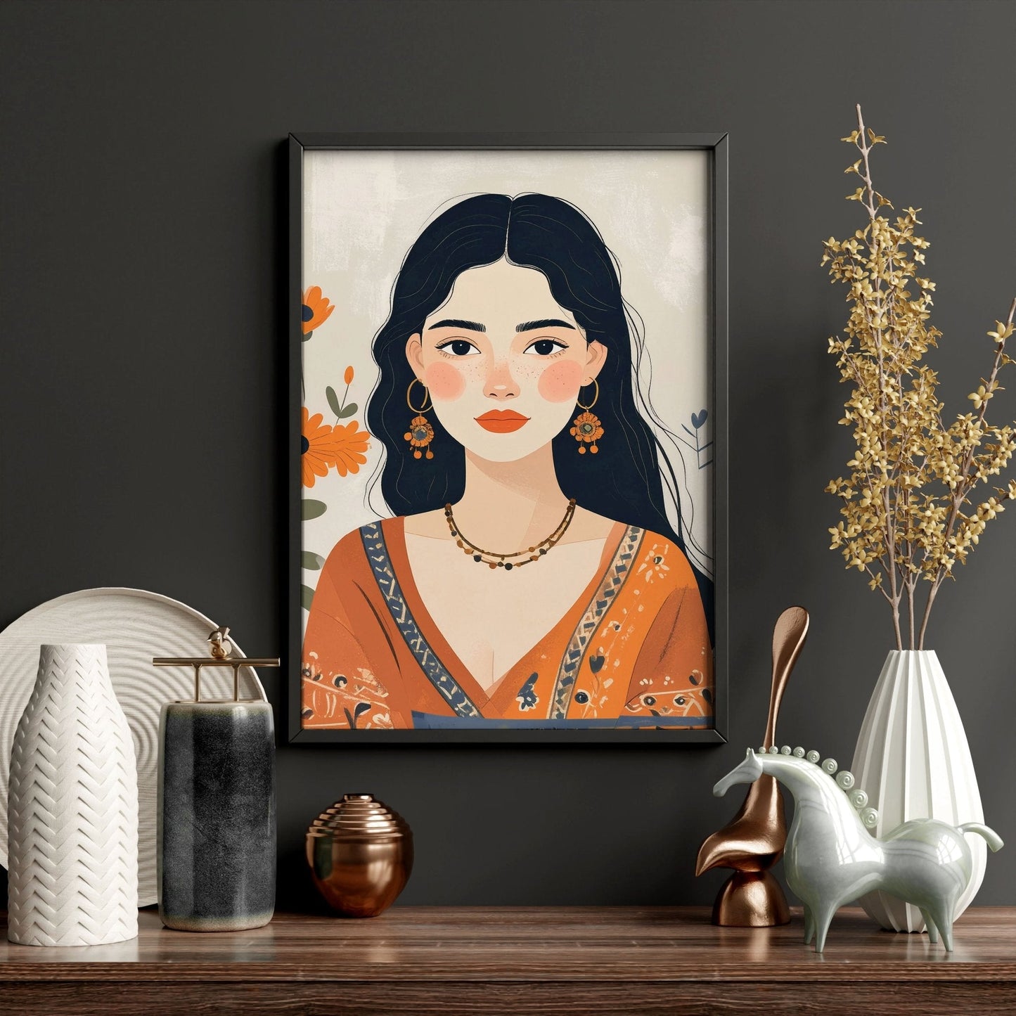 Boho Wall Art Decor | Set of 3 Boho Women Wall art Prints