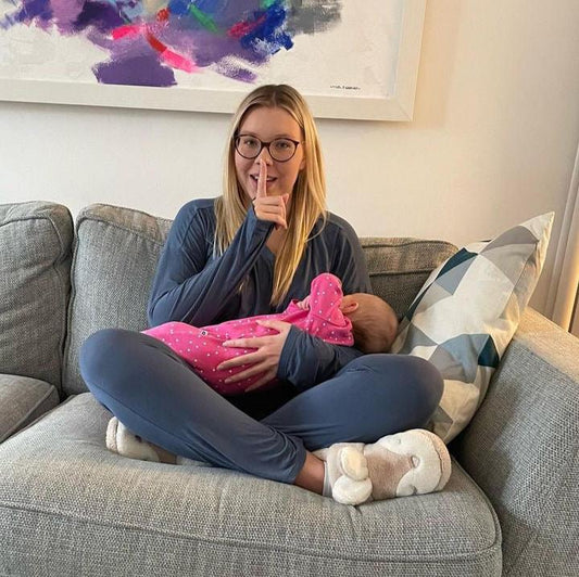 Blue Luxurious Cotton Breastfeeding Loungewear