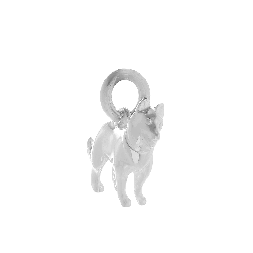 Border Collie Silver Dog Charm