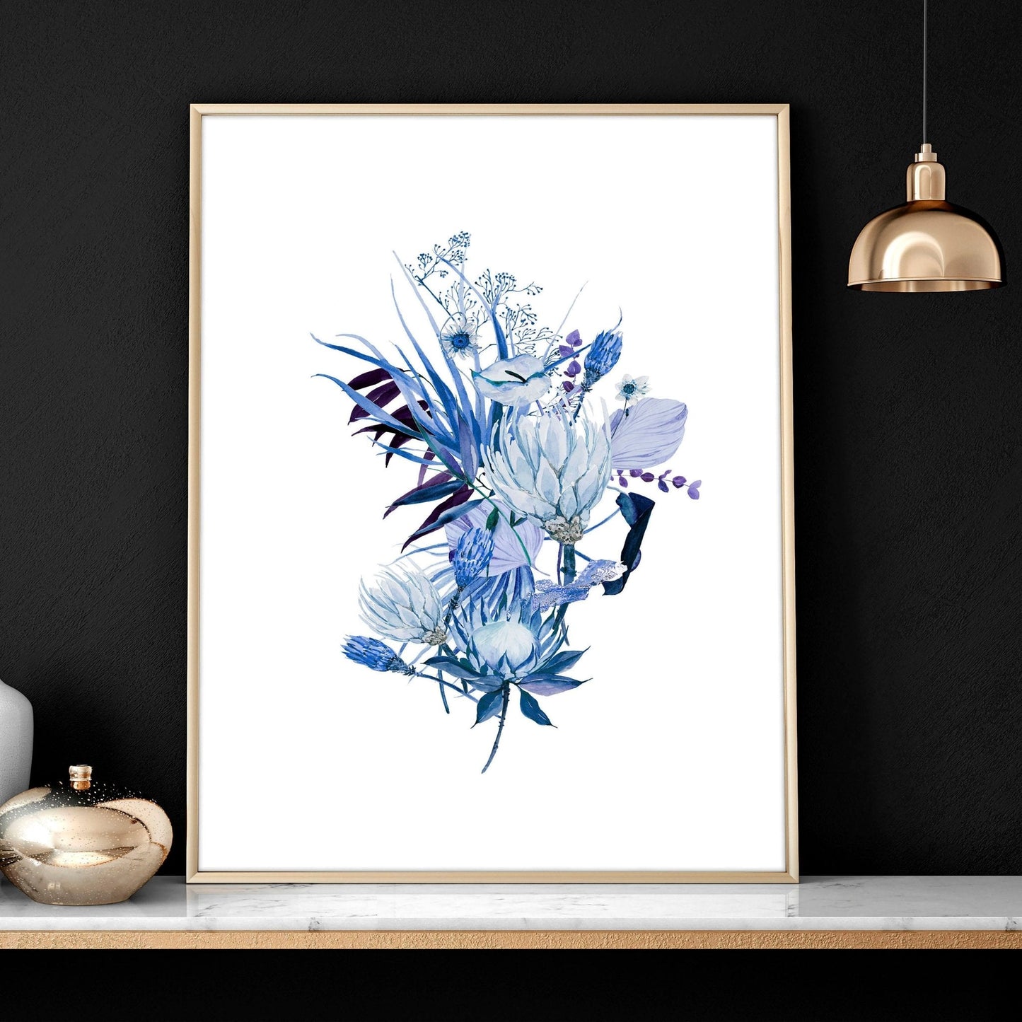Botanical prints framed | set of 3 wall art prints