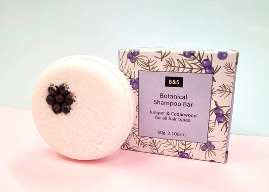 Botanical Juniper & Cedarwood Enriching Shampoo & Body Bar - Plastic Free Vegan Eco Shower Bars, 60g