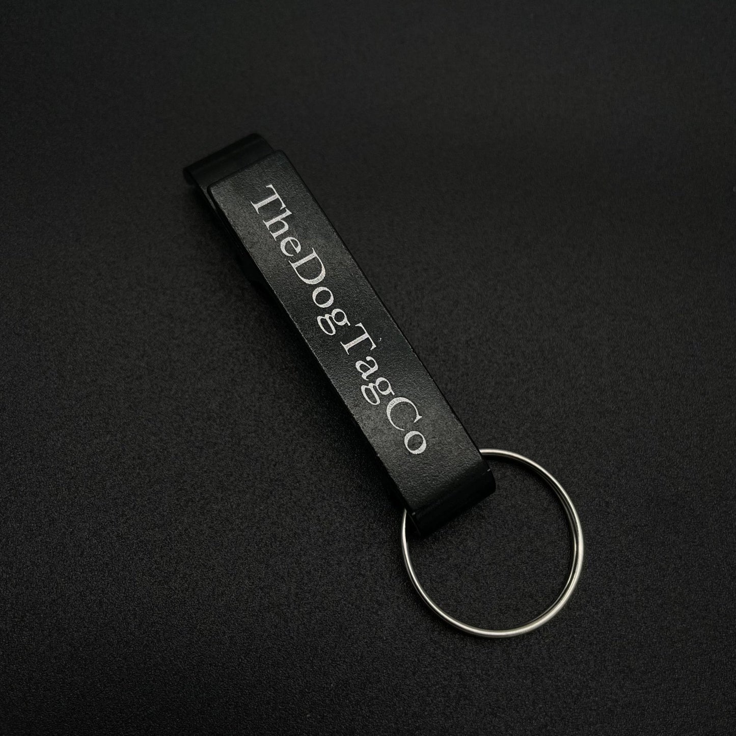 Bottle Opener Key Ring Keyring Jet Black Finish - TheDogTagCo