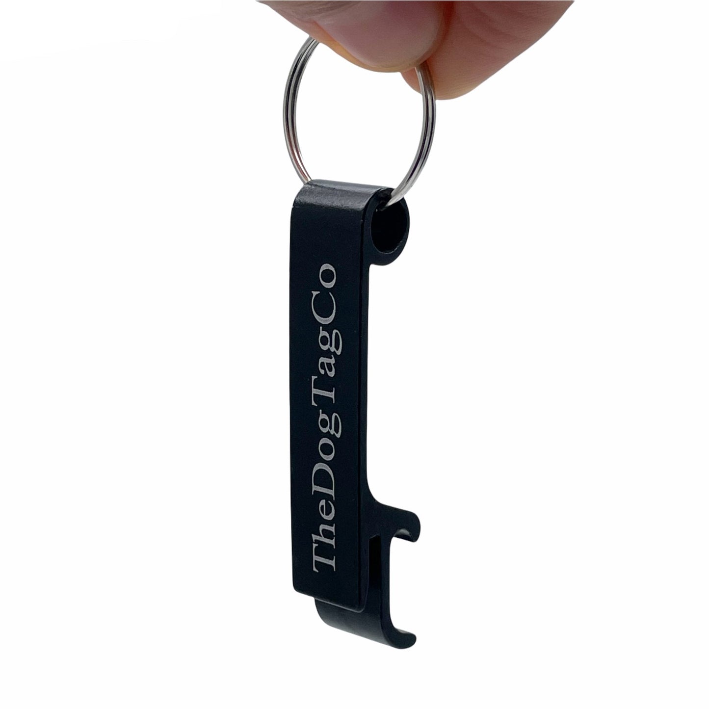Bottle Opener Key Ring Keyring Jet Black Finish - TheDogTagCo