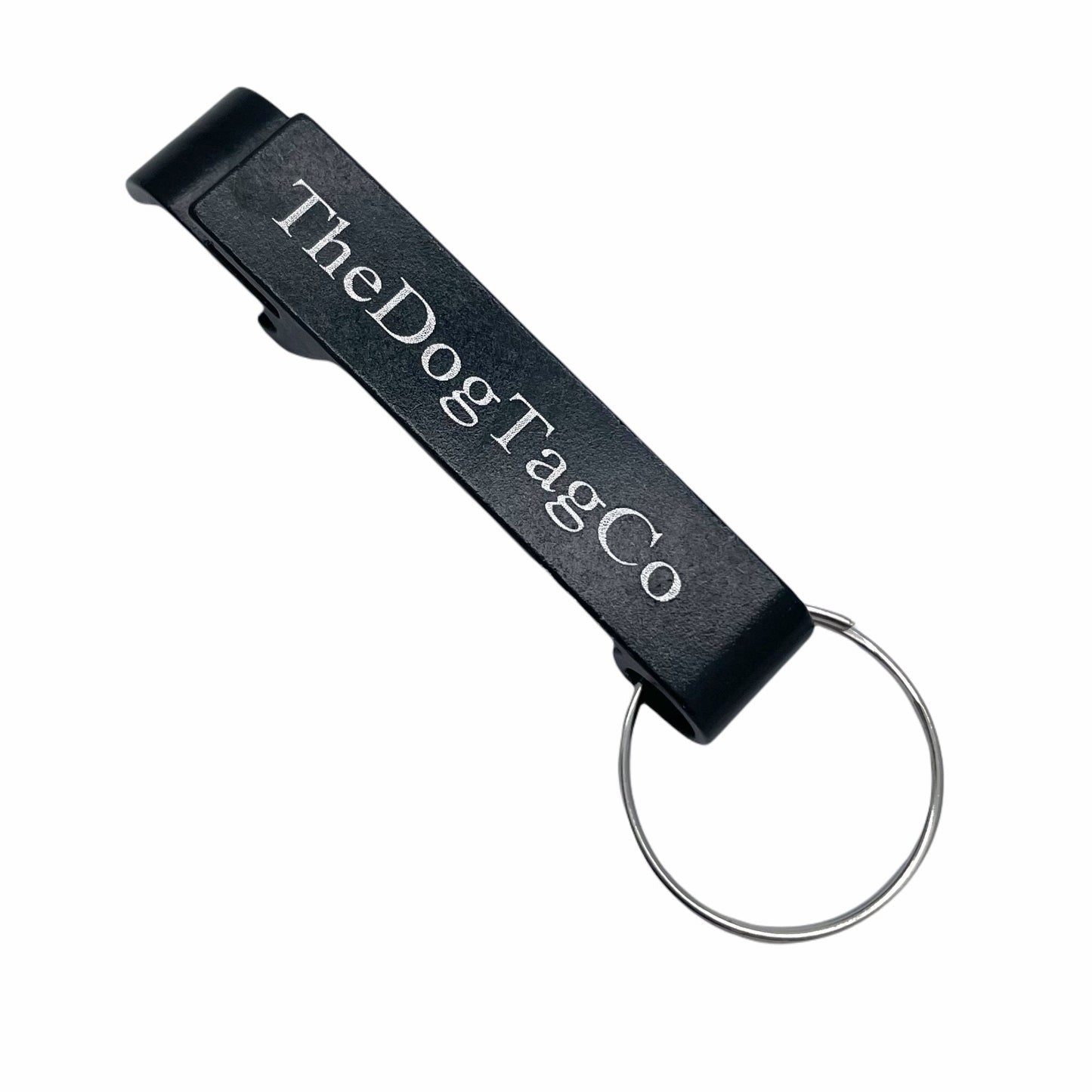 Bottle Opener Key Ring Keyring Jet Black Finish - TheDogTagCo