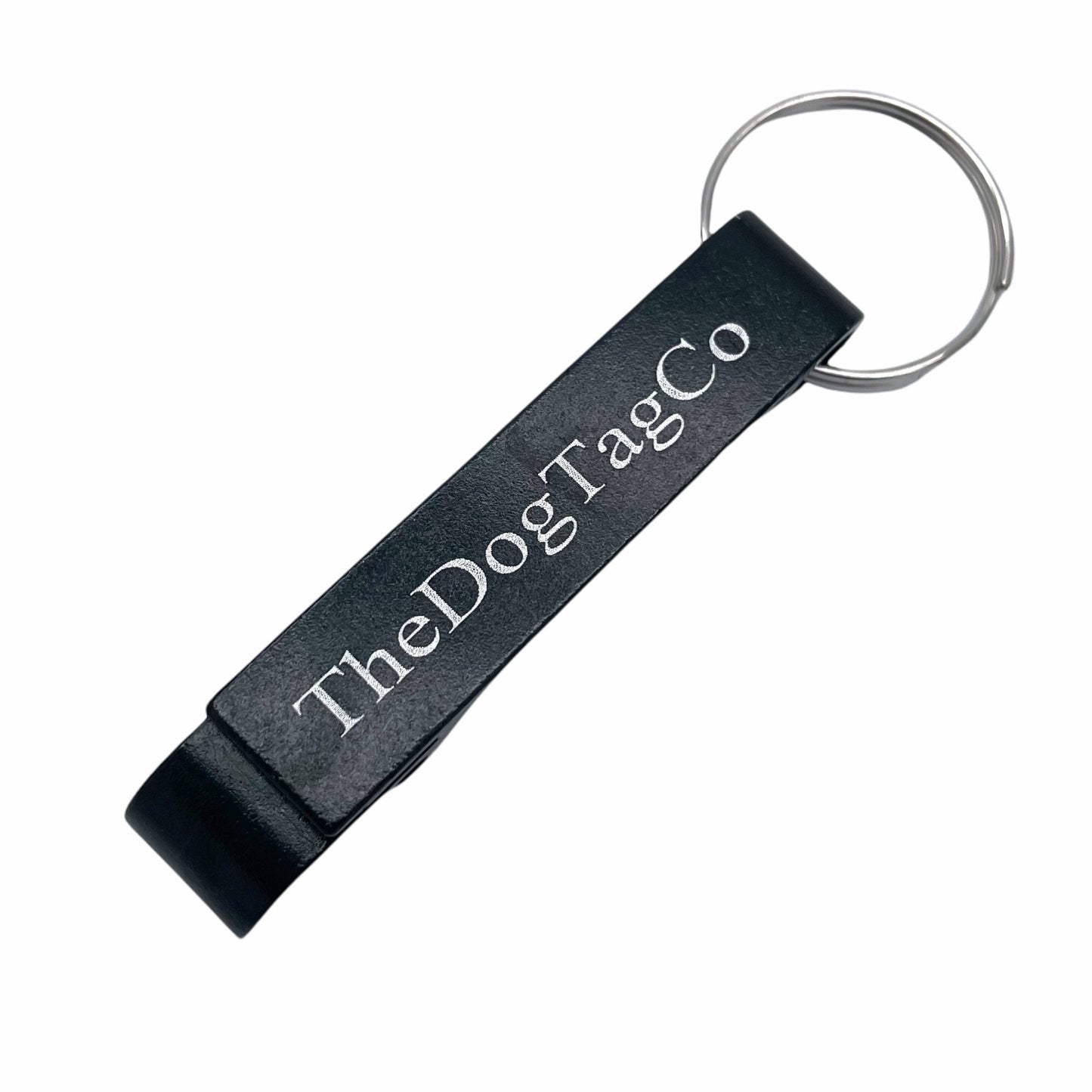 Bottle Opener Key Ring Keyring Jet Black Finish - TheDogTagCo
