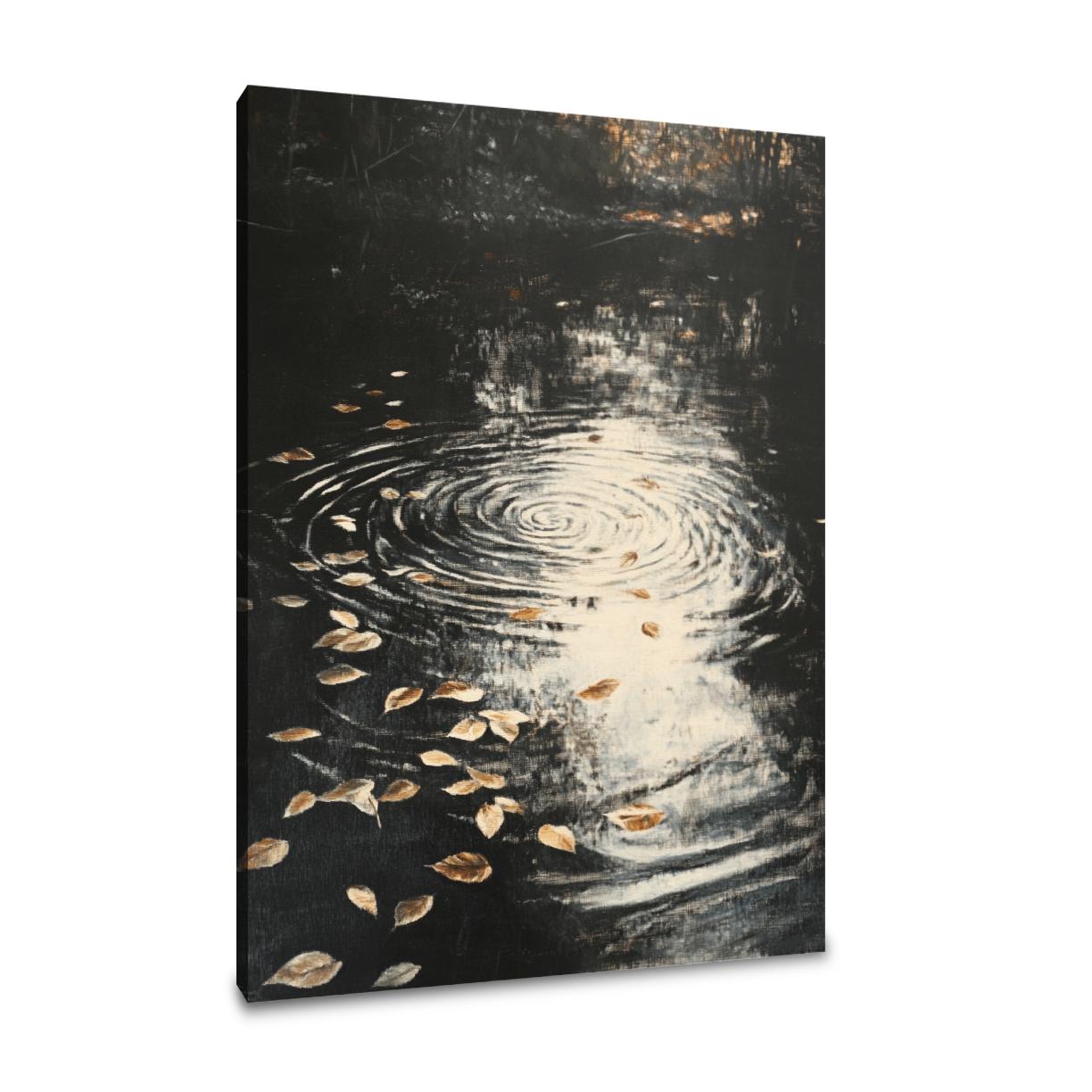 Dancing Leaves Stream Canvas