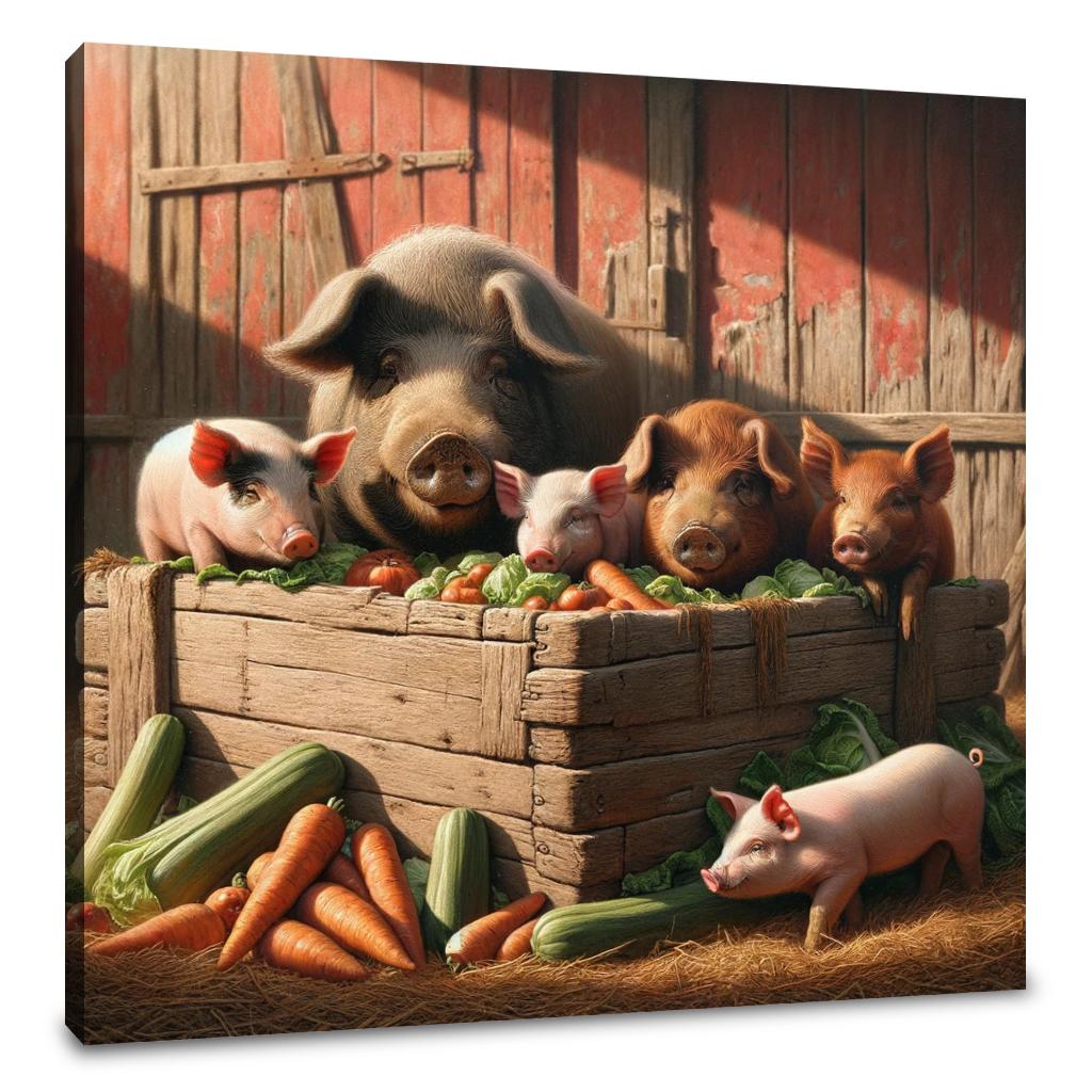 Farmyard Gathering Canvas