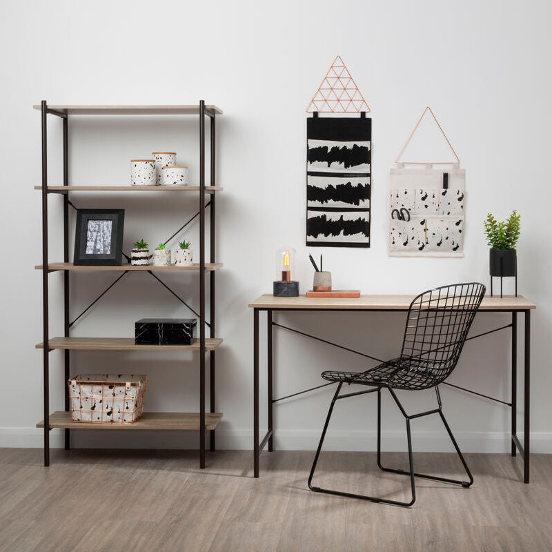 Bradbury Five Tier Grey Oak Shelf Unit