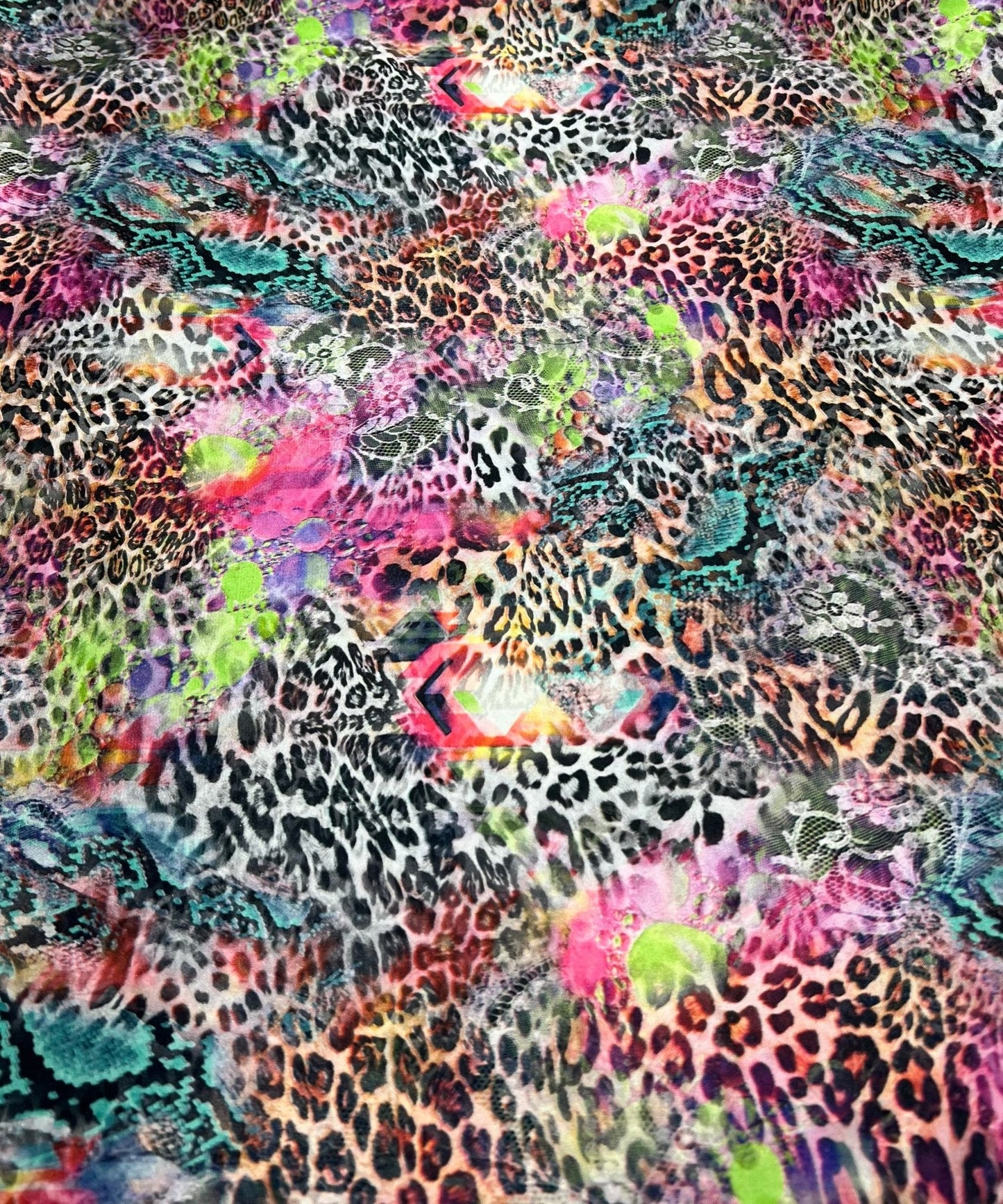 Bright Animal Floral Satin Dress Craft Fabric