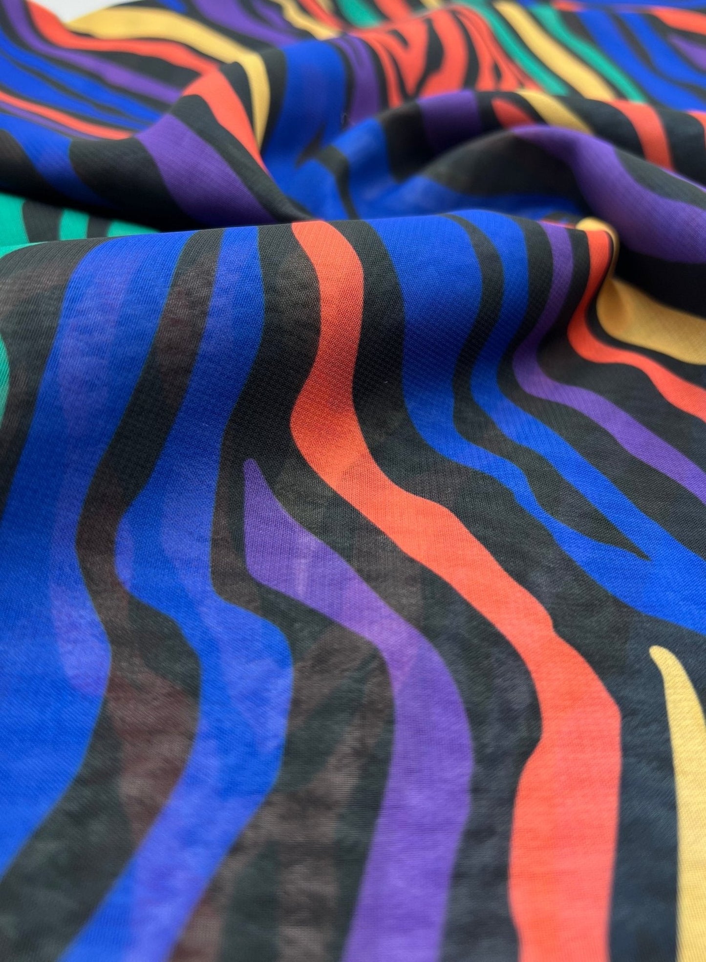Bright Animal Mix Printed Chiffon Dress Fabric