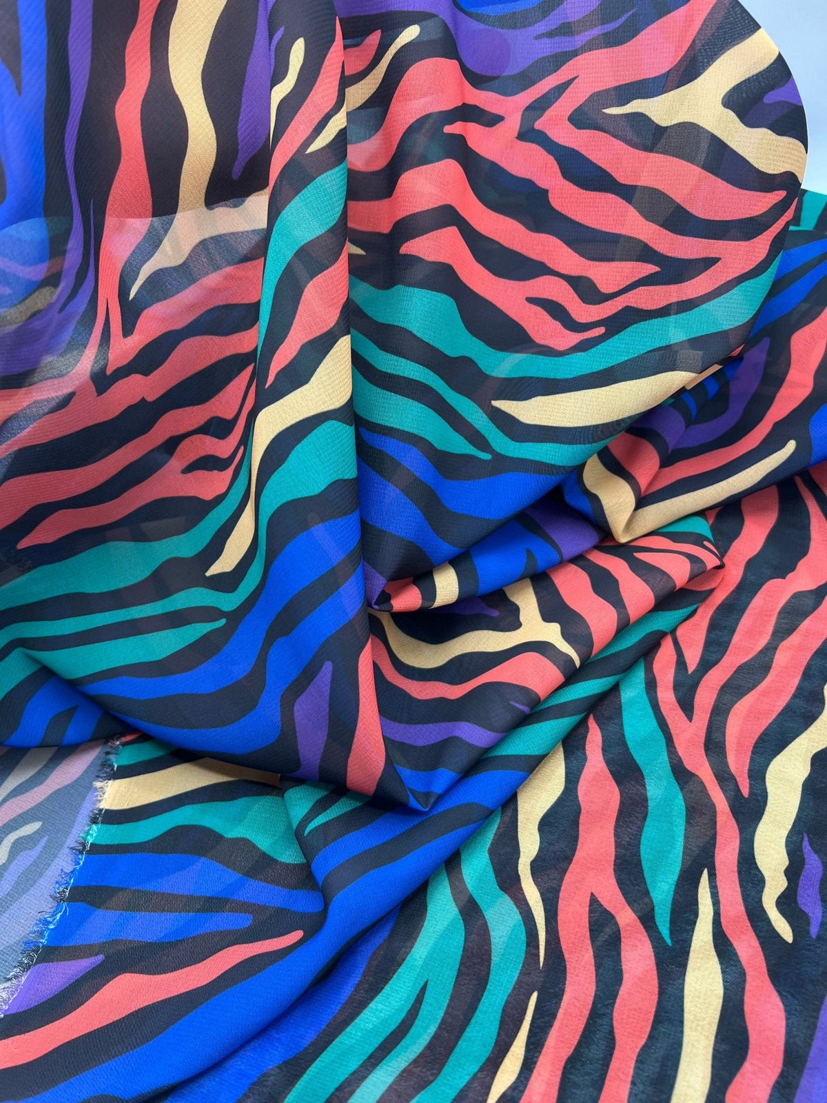 Bright Animal Mix Printed Chiffon Dress Fabric