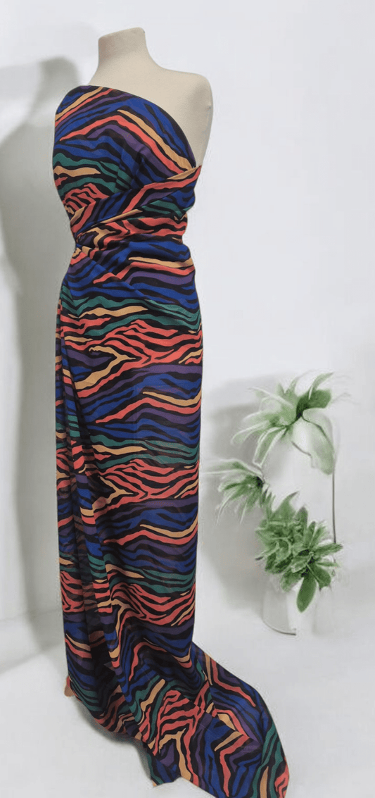 Bright Animal Mix Printed Chiffon Dress Fabric