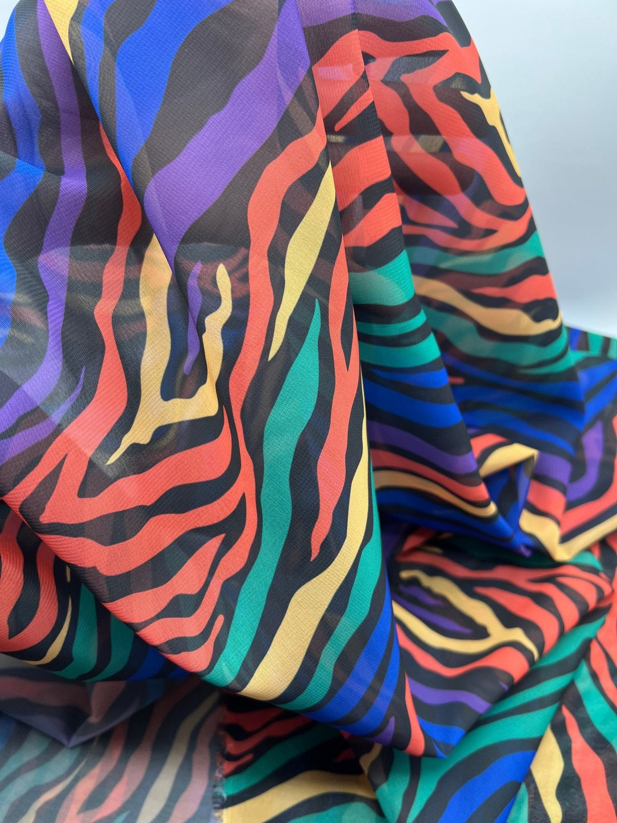 Bright Animal Mix Printed Chiffon Dress Fabric