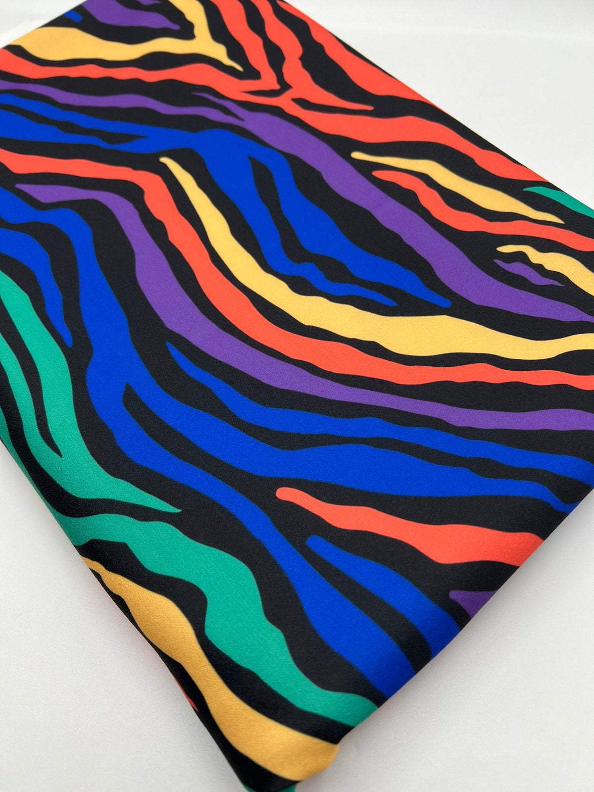 Bright Multi Animal Printed Scuba Crepe Jersey Fabric 4 Way Stretch