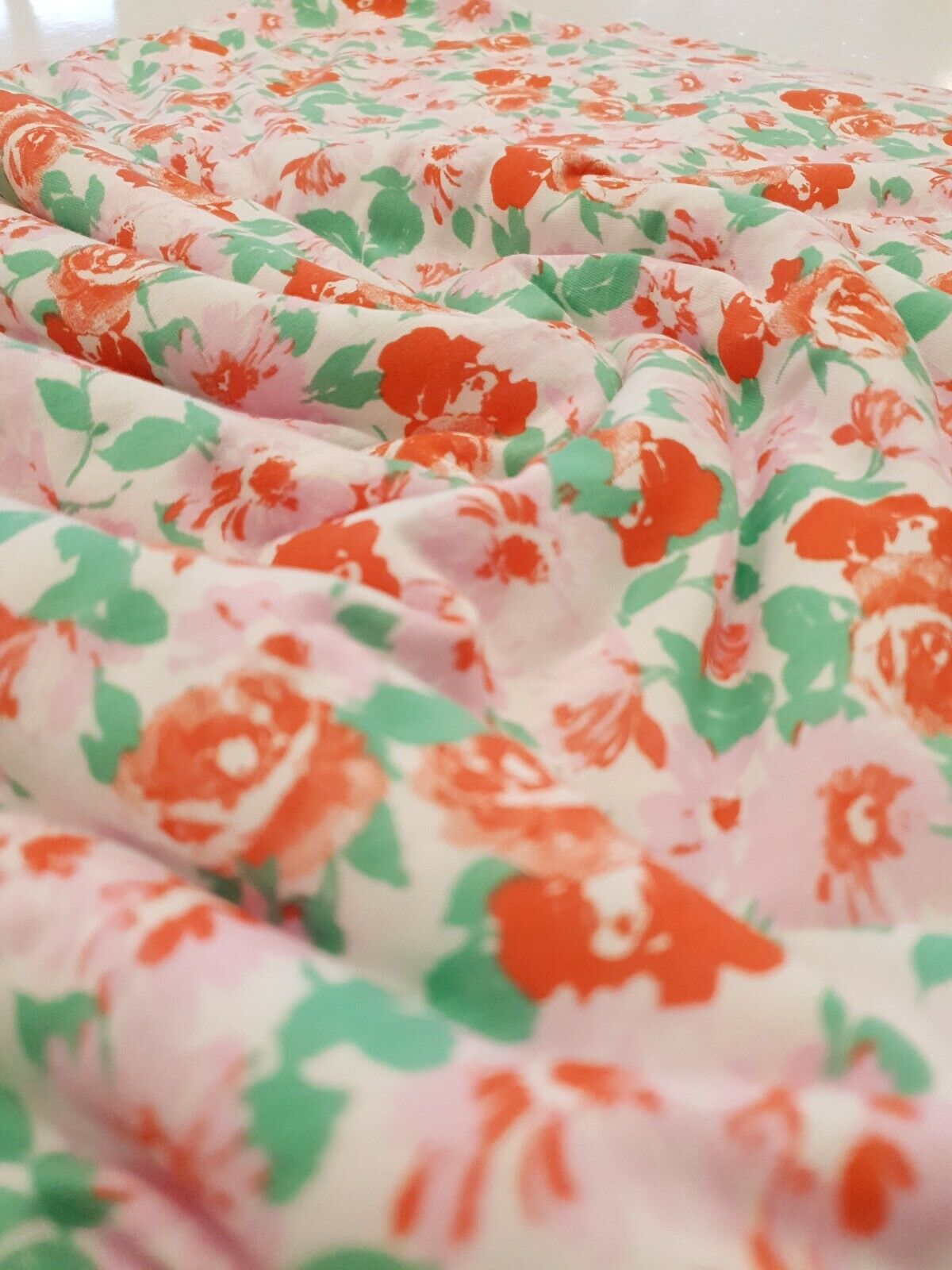 Bright Multi Floral Print Viscose Elastane Fabric