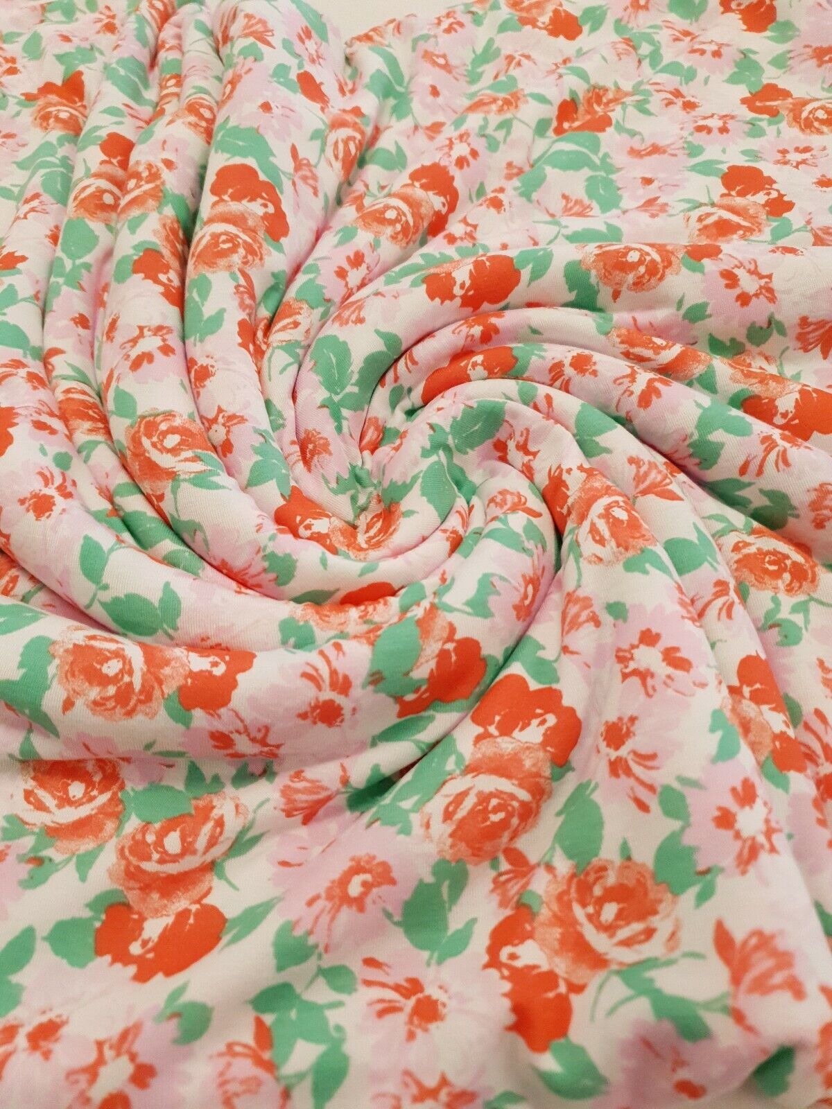Bright Multi Floral Print Viscose Elastane Fabric