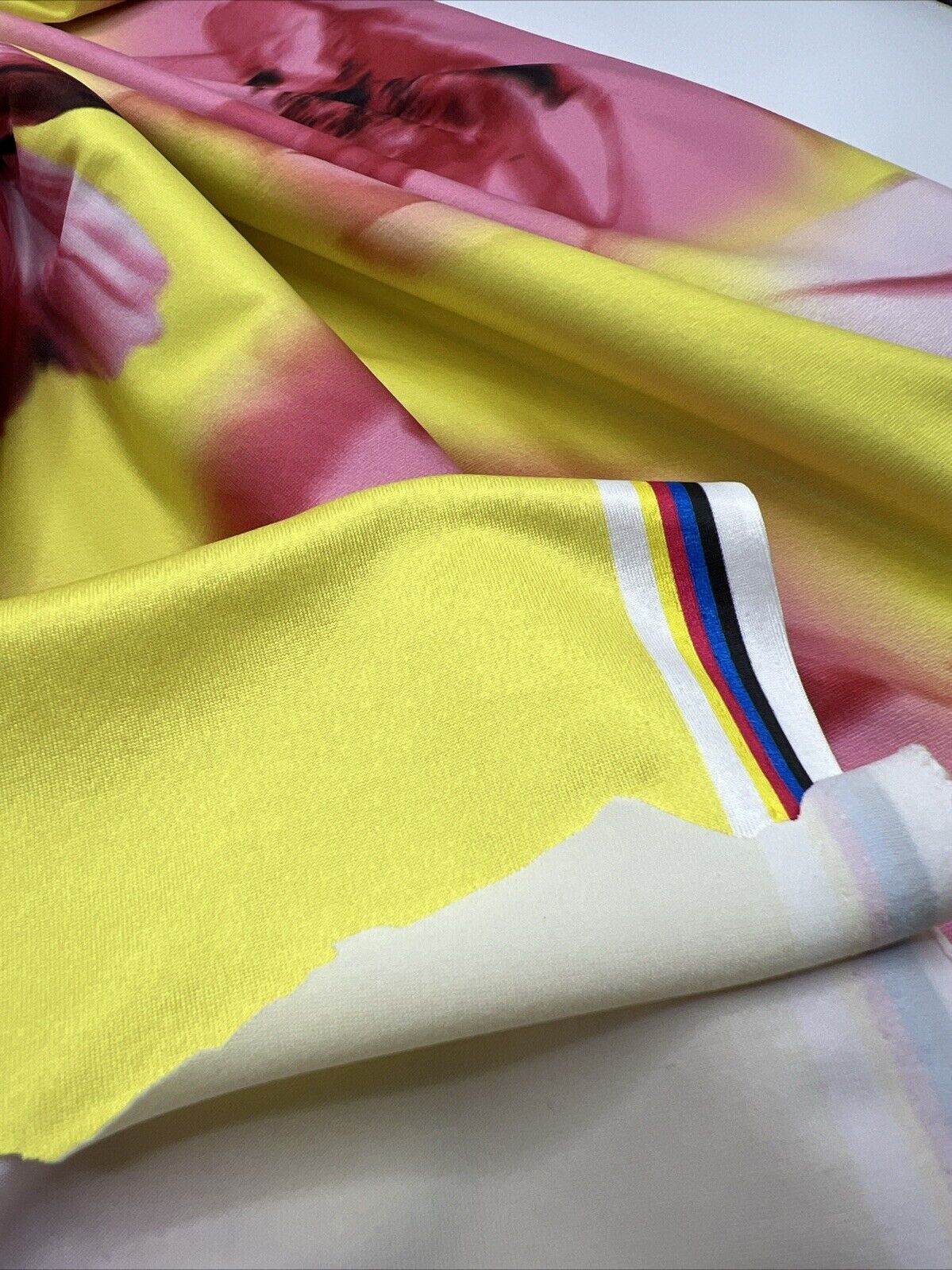 Bright Yellow Floral Print Soft Touch Stretch Fabrics