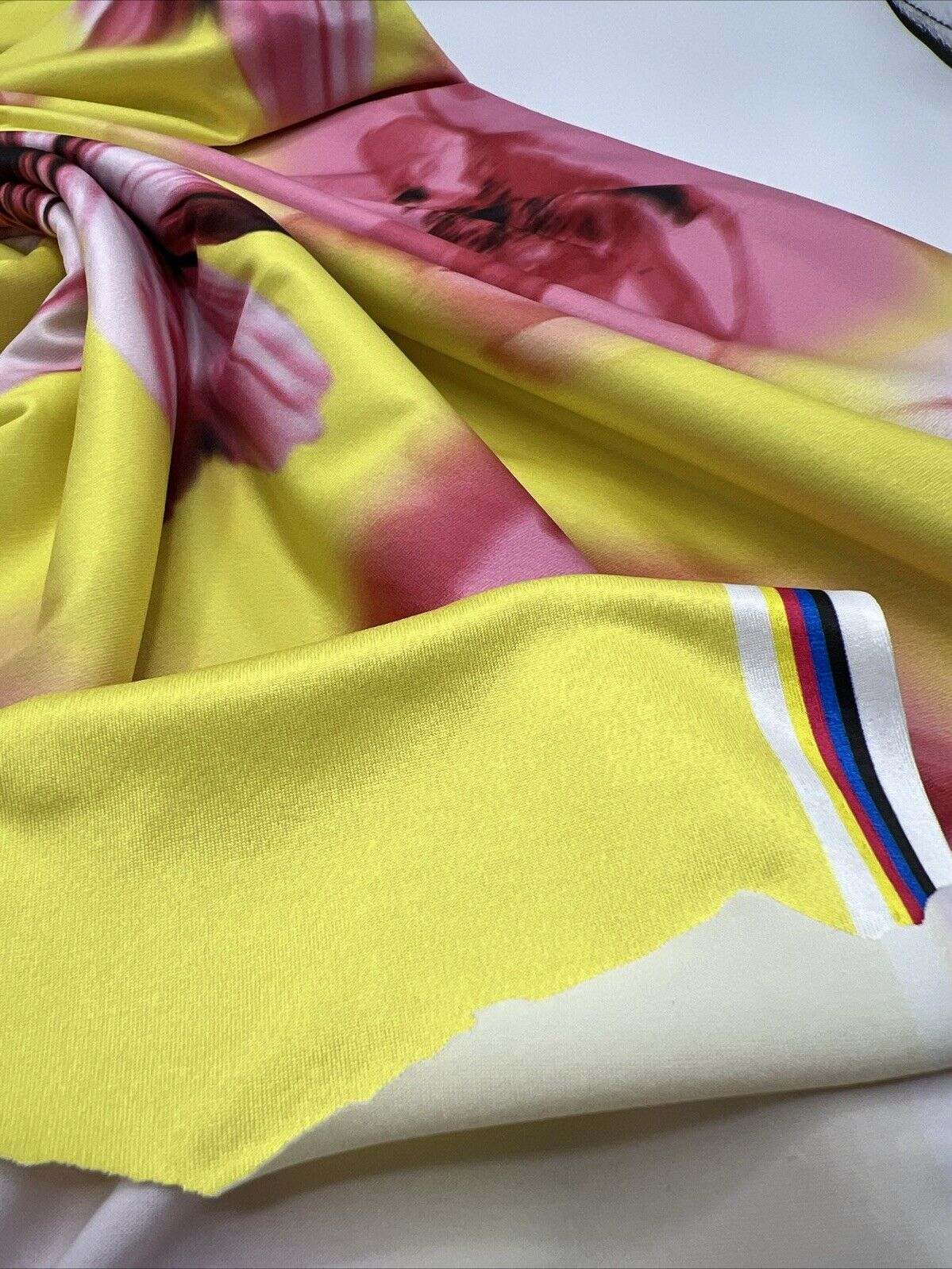 Bright Yellow Floral Print Soft Touch Stretch Fabrics