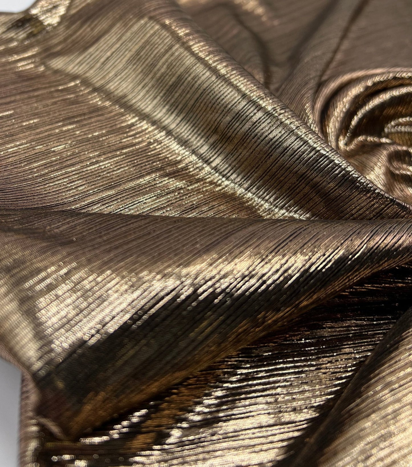Bronze Metallic Foil Rib Fabric