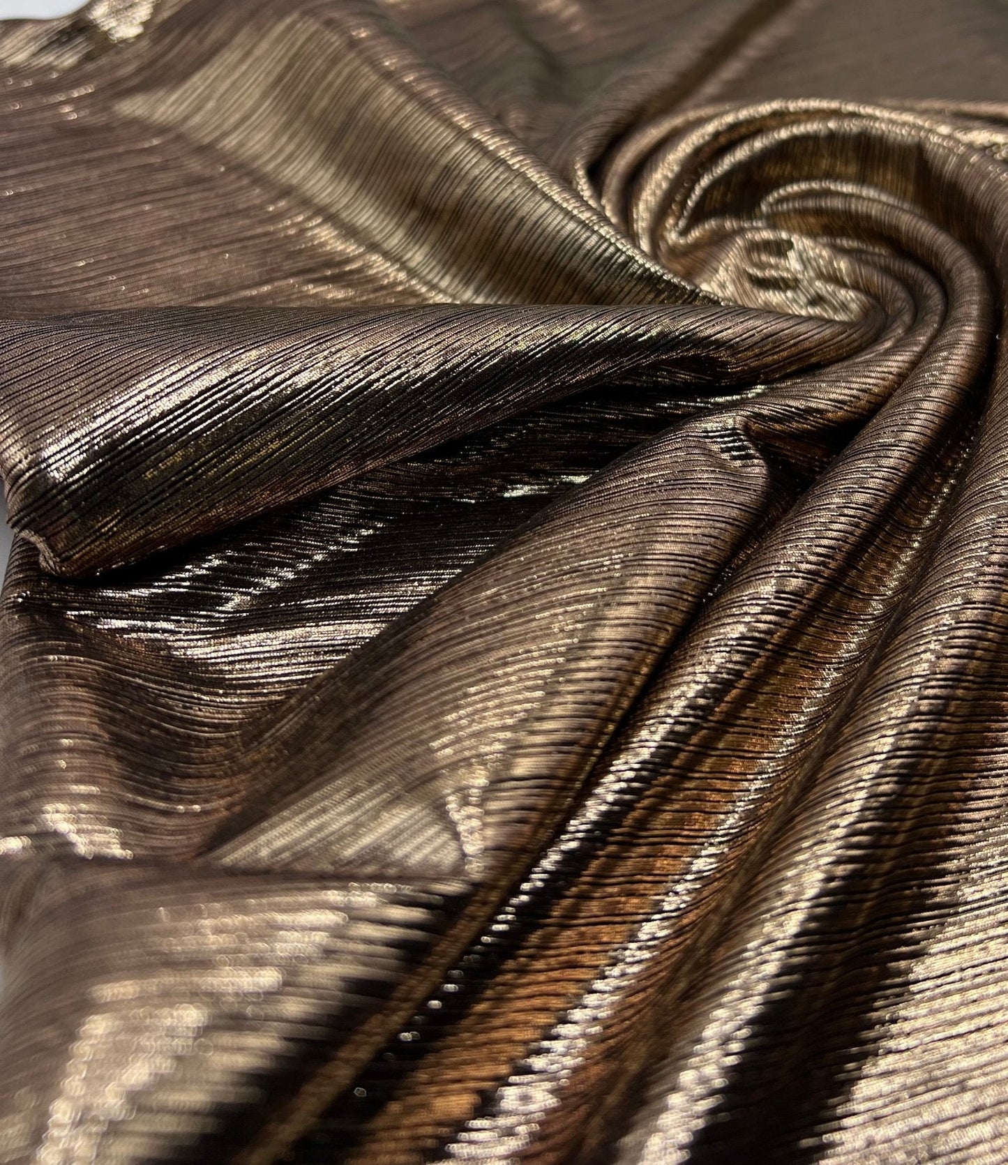 Bronze Metallic Foil Rib Fabric