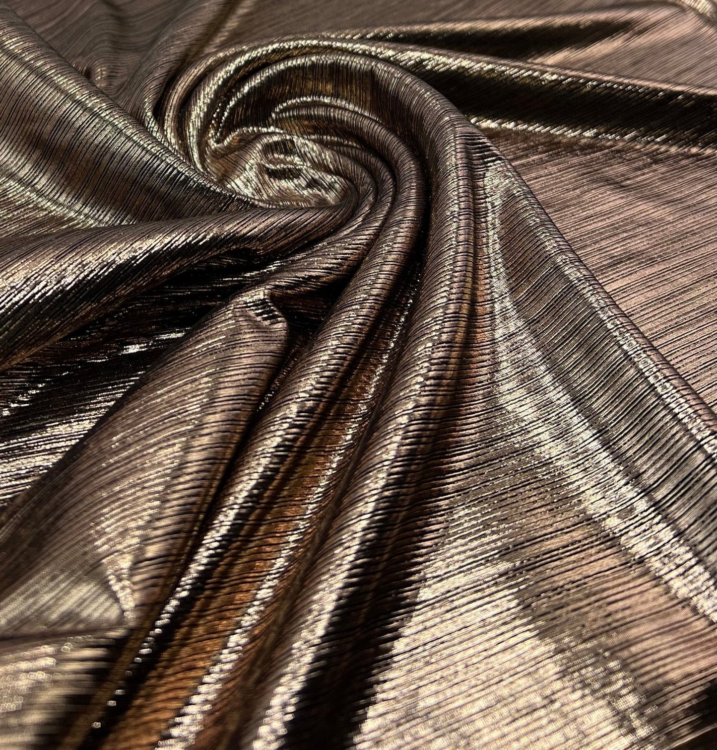 Bronze Metallic Foil Rib Fabric