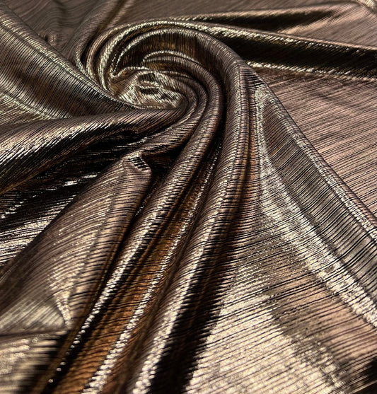 Bronze Metallic Foil Rib Fabric