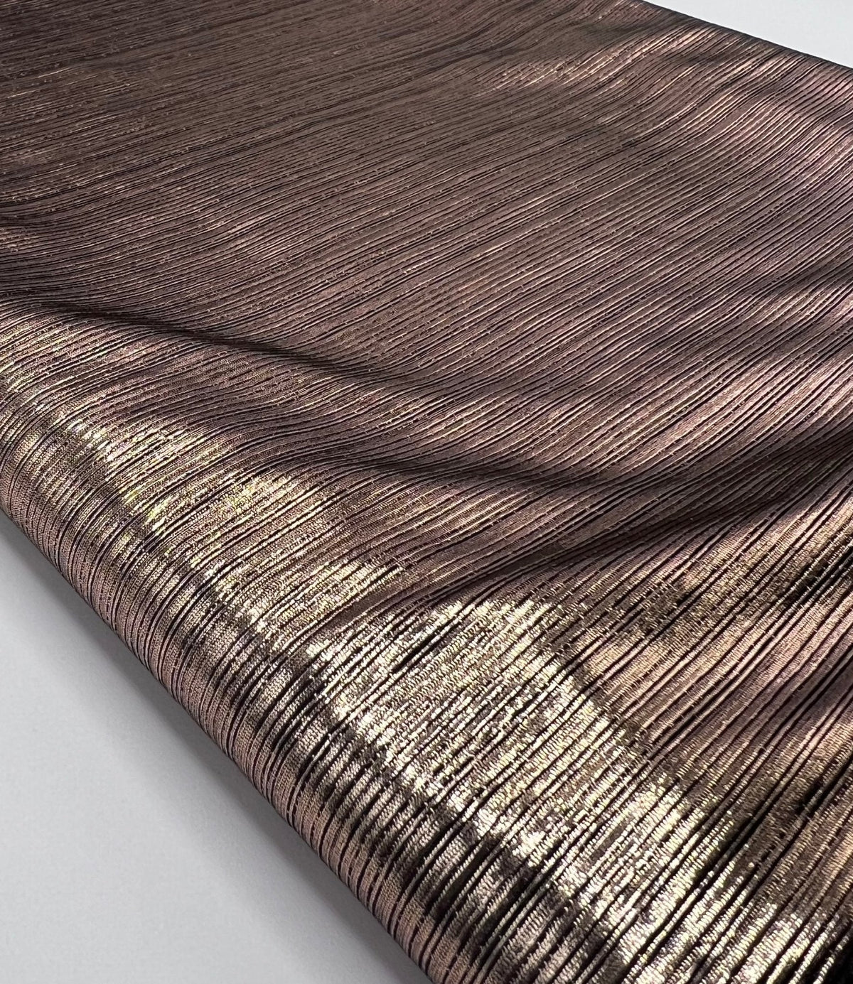 Bronze Metallic Foil Rib Fabric