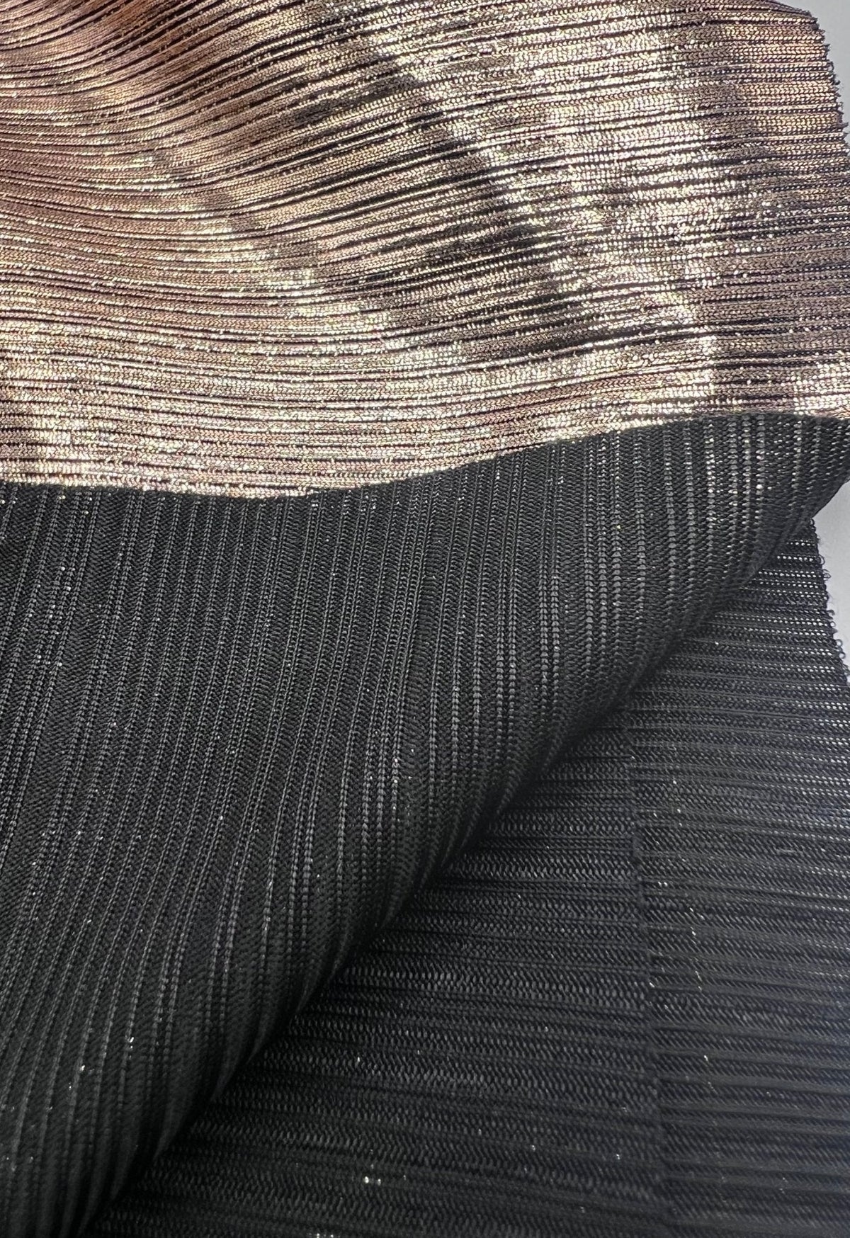 Bronze Metallic Foil Rib Fabric