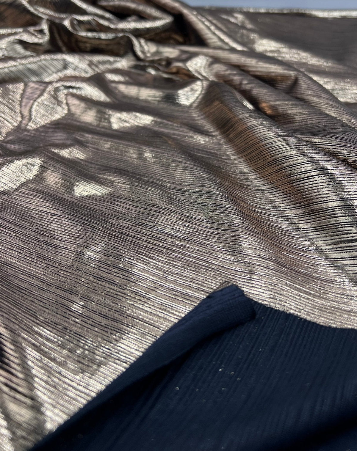 Bronze Metallic Foil Rib Fabric