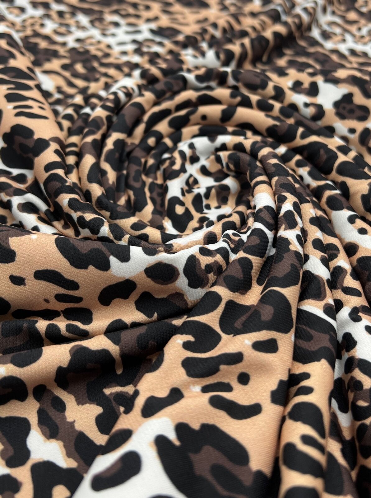 Brown Animal Print ITY Fabric