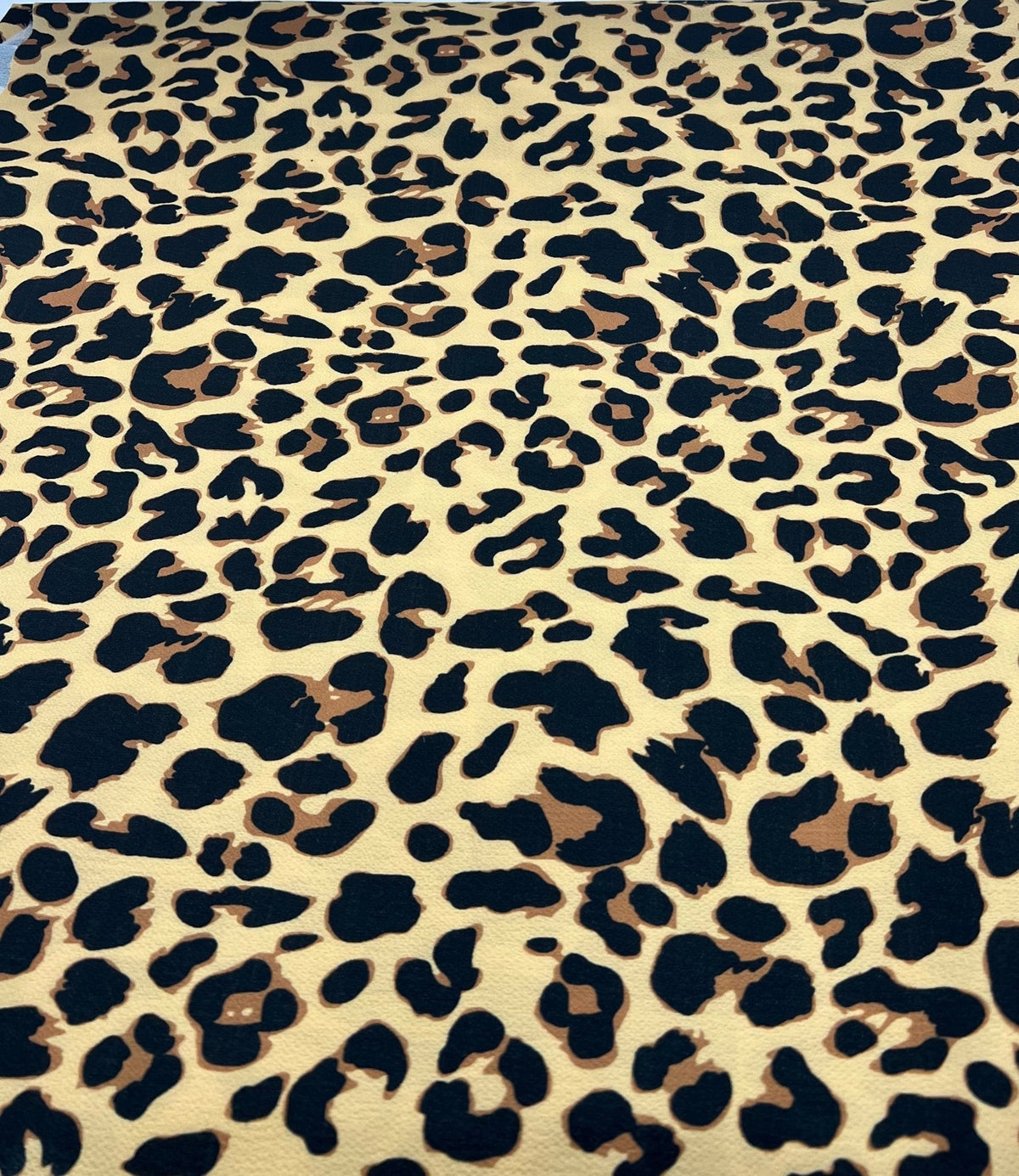 Brown Animal Print Lightweight Bubble Crepe Fabric