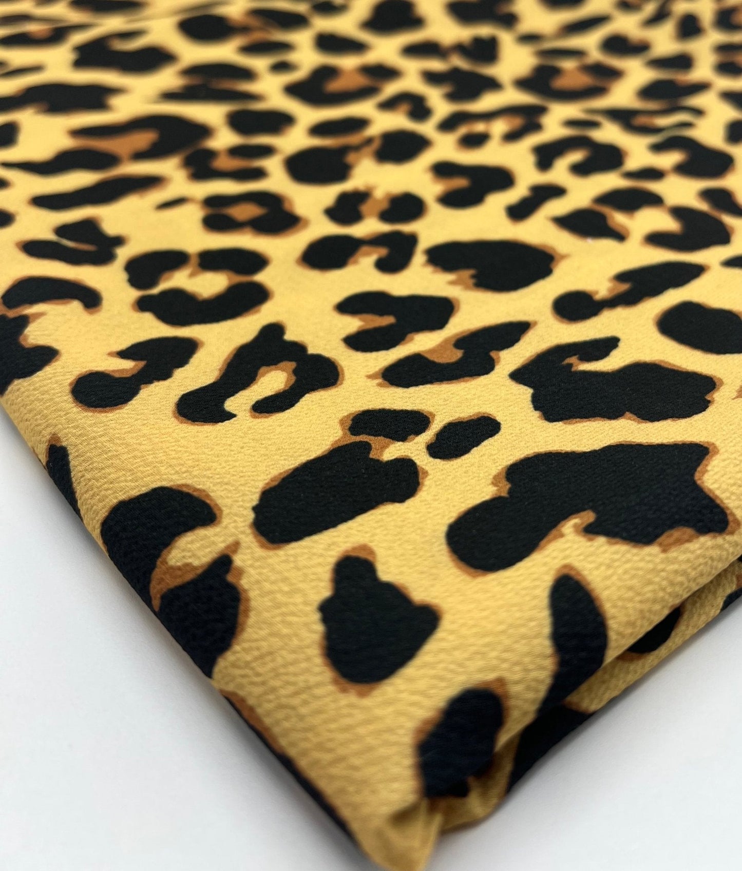 Brown Animal Print Lightweight Bubble Crepe Fabric