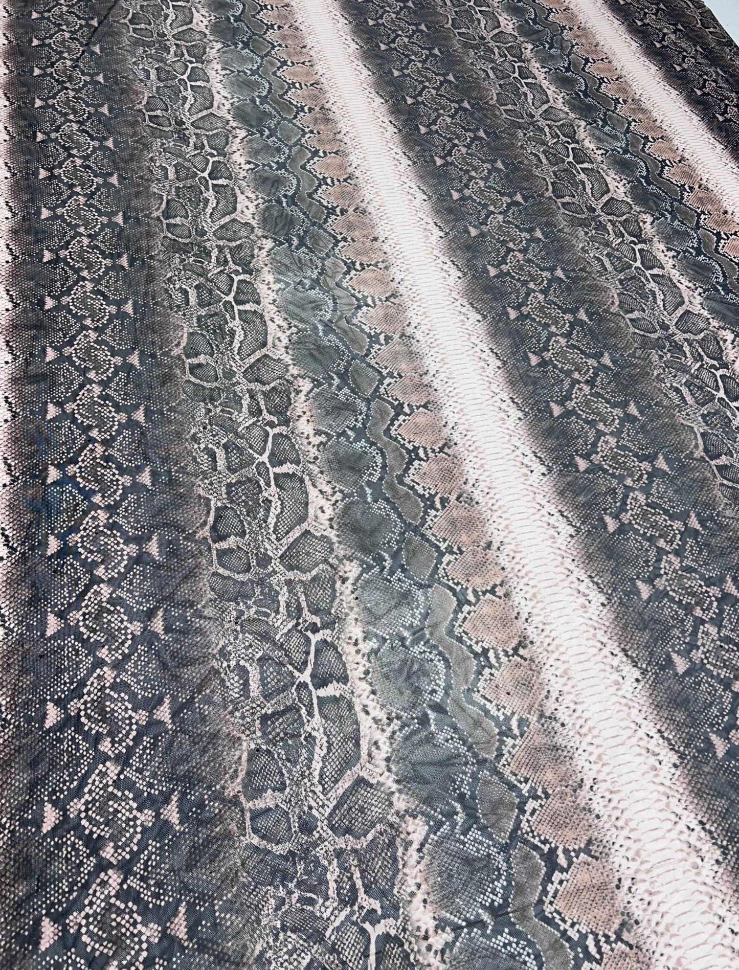 Brown Animal Snake Mesh Fabric Stretch
