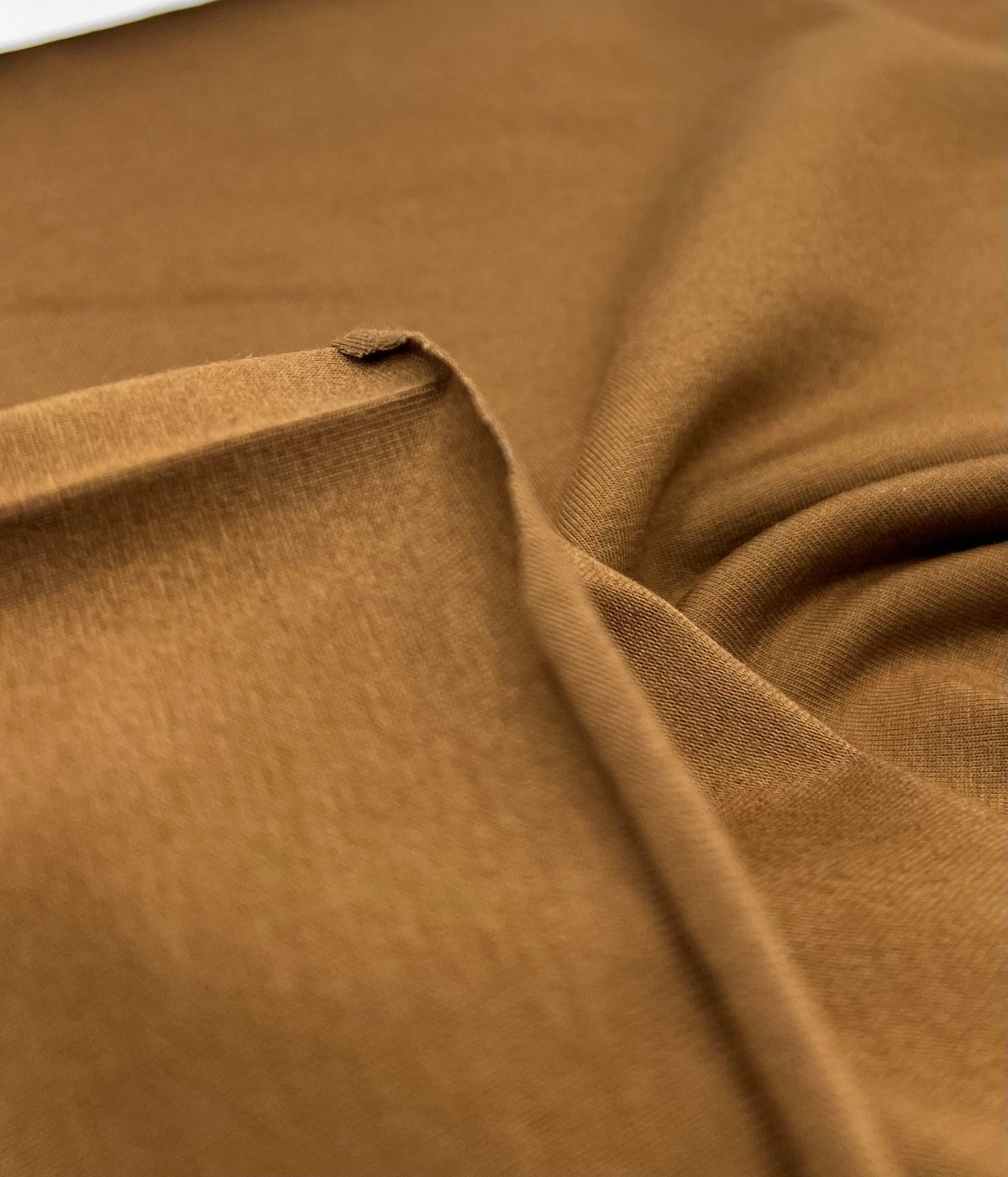 Brown Cotton Stretch Jersey 240 GSM 92/8 Lycra 4 Way Stretch
