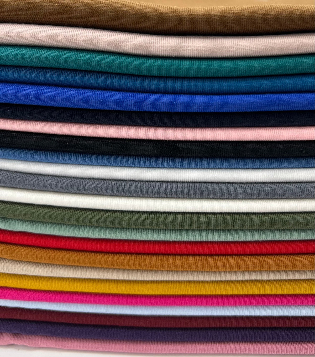 Brown Cotton Stretch Jersey 240 GSM 92/8 Lycra 4 Way Stretch